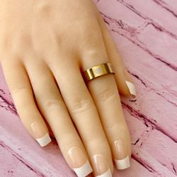 Stainless Steel Heart Ring, Size 8