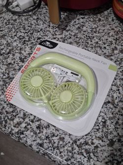 Yellow rechargeable portable neck fan