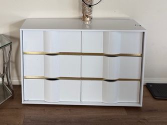 Modern White and Gold Dresser