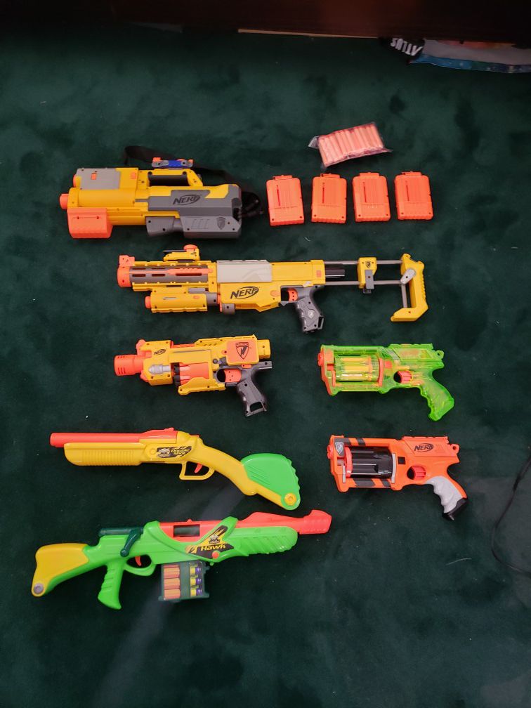 Variety of nerf guns