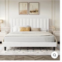 FULL SIZE Velvet Bed Frame with Headboard, Strong Wood Slats Support Fashion Velvet Bed: This modern velvet bed frame can be adapted to any