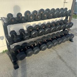 Commercial Rubber Prostyle Dumbbells 5-75
