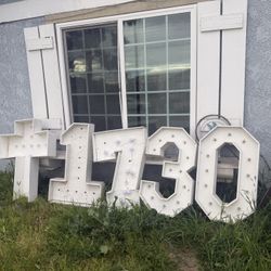 Wooden Marquee Numbers