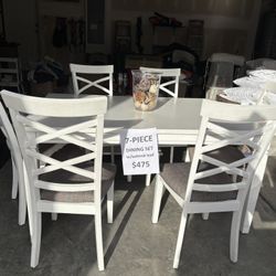 7-piece White Dining Set