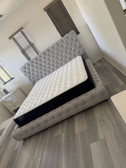 New In Box King Bed Frame With Mattress (Read Description Below)