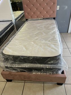 Pink Bed Frame And Headboard 