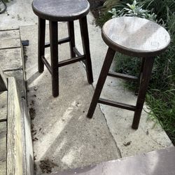2 Wooden Stools