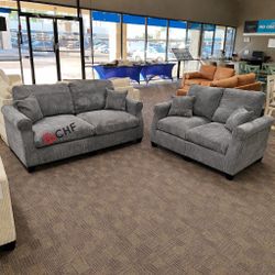 Corduroy 2 Piece Sofa And Loveseat Set 