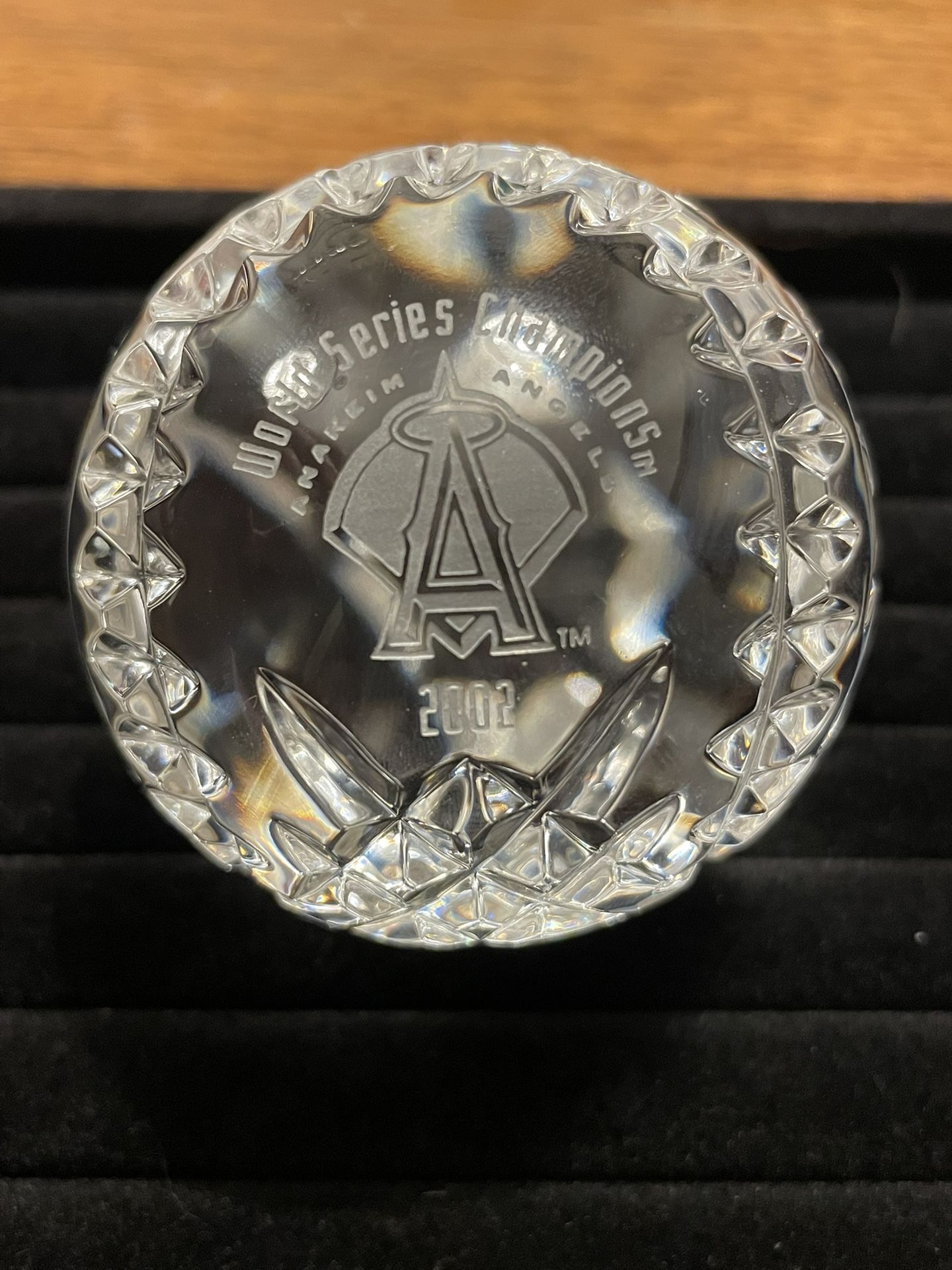 Waterford Crystal Anaheim Angels 2002 World Series Champion Baseball 608/2002.