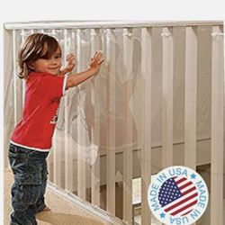 Kid Kusion Kid Safe Clear Banister Guard, Clear, 5' x 33"