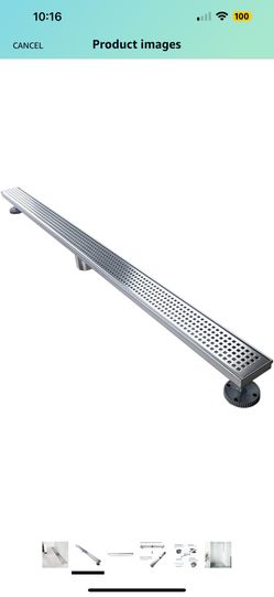 Neodrain 72-Inch Linear Shower Drain with Quadrato Pattern Grate,
