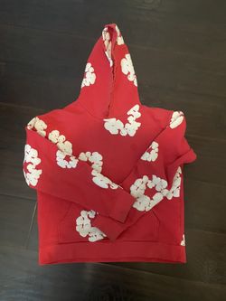 Denim Tears Red Cotton Wreath Sweatshirt Hoodie