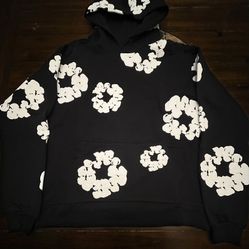 Black And White Denim Tear Hoodie Size Medium