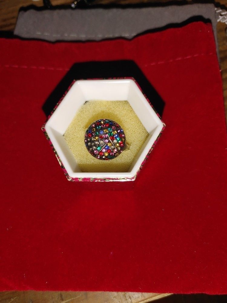 Multi Colored Marcasite Size 6 Ring