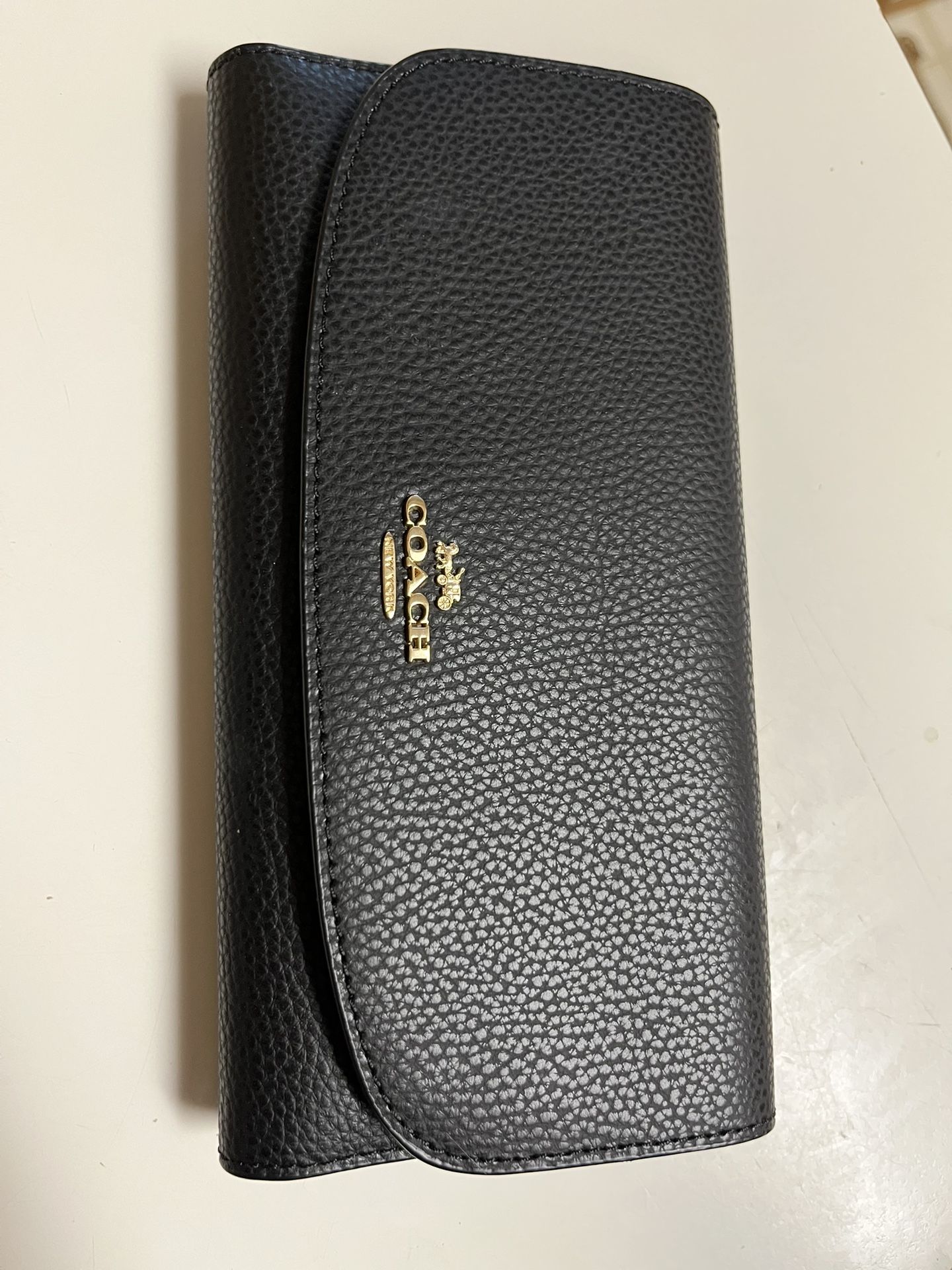 Coach New York Gold  Horse Carriage Leather Envelope Bifold Wallet