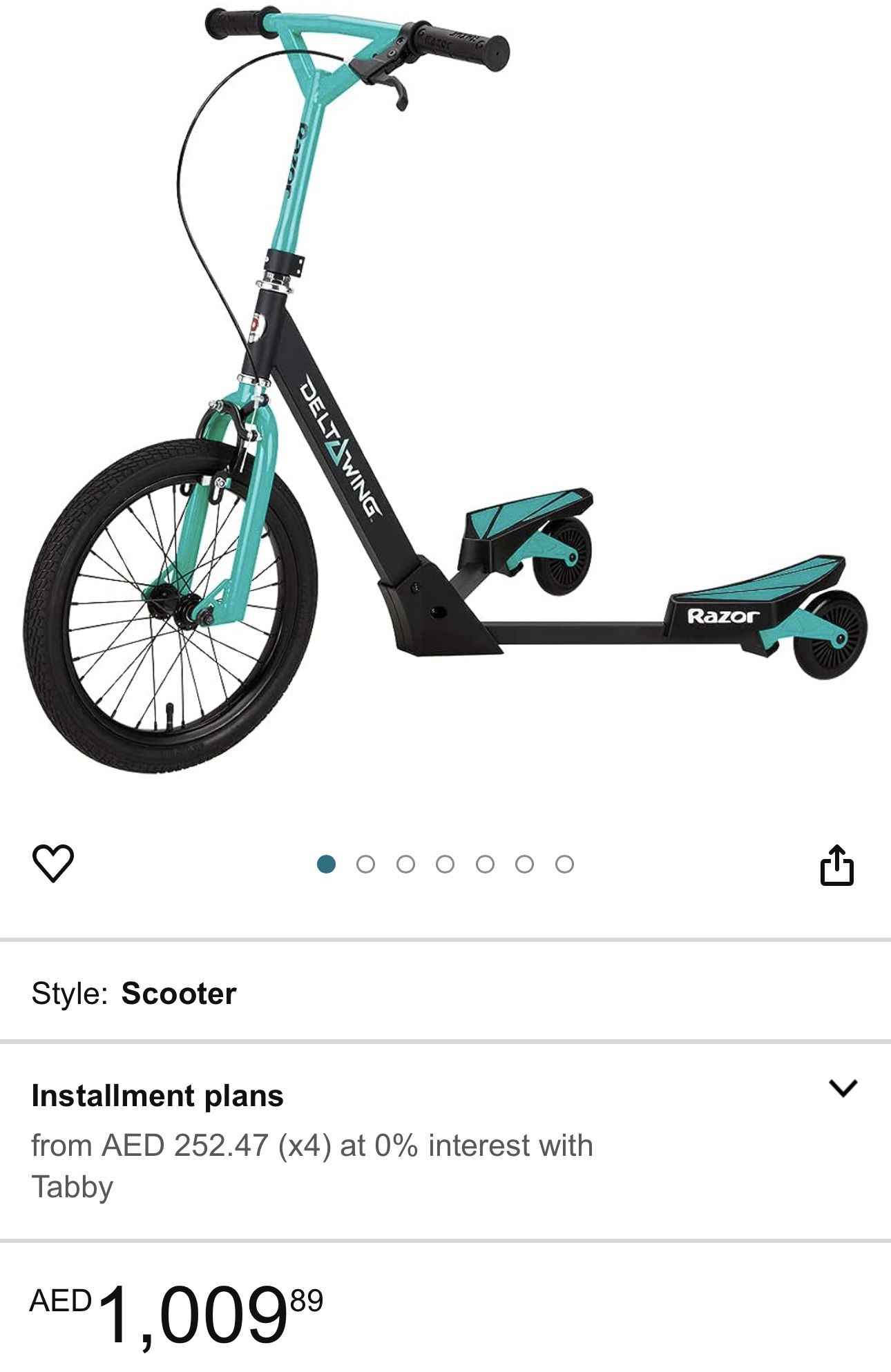 Razor DeltaWing Scooter Black/Mint Green