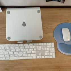 Apple  keyboard, Mouse, Laptop Stand And Pad Bundle