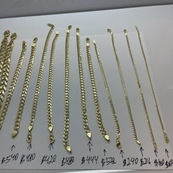 14 K Gold Cuban Bracelet New 