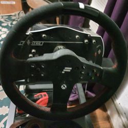 Fanatec CSL steering Wheel, Club Sport Wheel Base, And Pedals