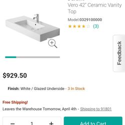 Vero Duravit Ceramic Vanity Top Sink