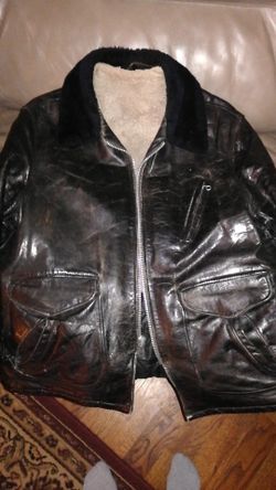 Black men's leather motorcycle coat