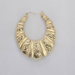 10kt Real Gold Shrimp Hoop Earring