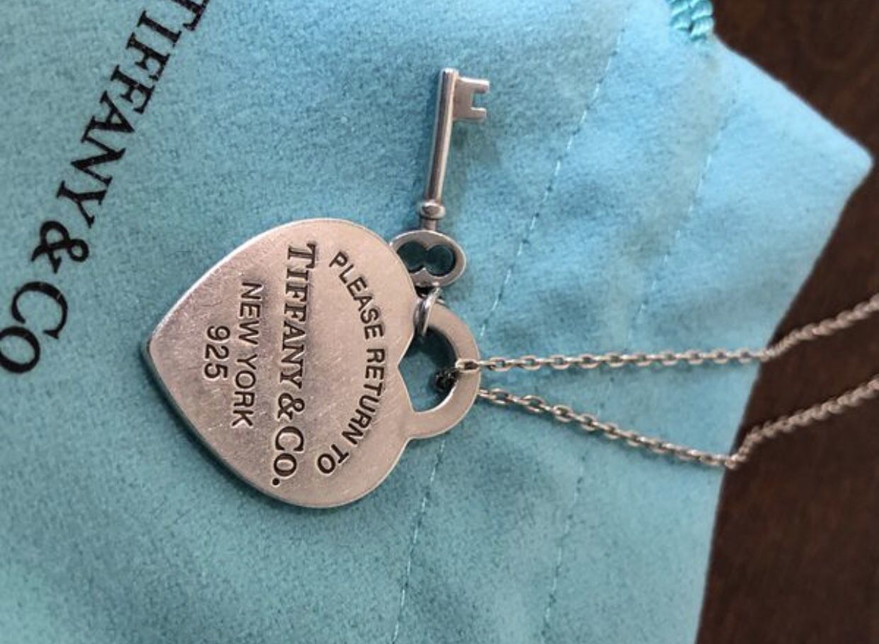 Real and authentic Tiffany and co heart tag, lock, key necklace in ...