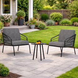 3pc Outdoor Metal Bistro Set 