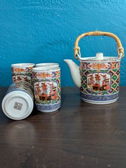 Japanese vintage Imari 5-piece tea set