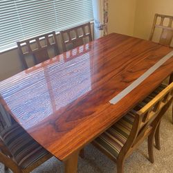 Koa Dining Room Table With 6 Chairs