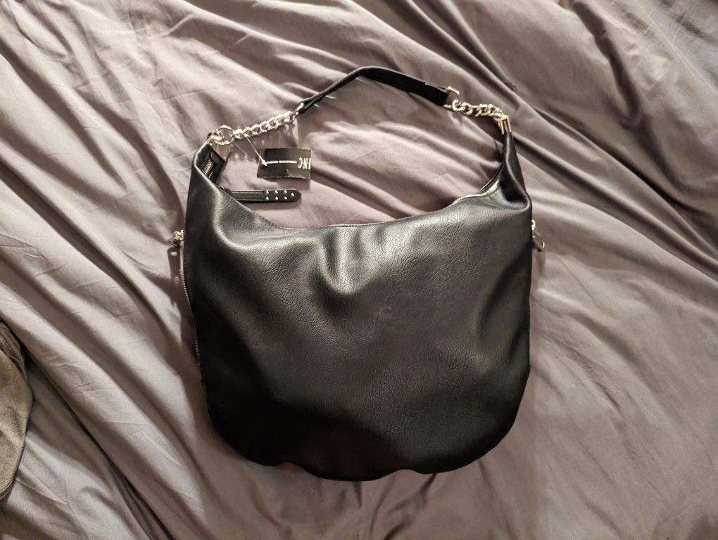 INC Pattii Black Hobo Bag Purse 