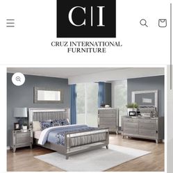 New King Bedroom Set 4 Pieces 