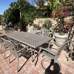 Aluminum Patio Furniture Dining Table Set! Delivery Available For Extra Fee. 