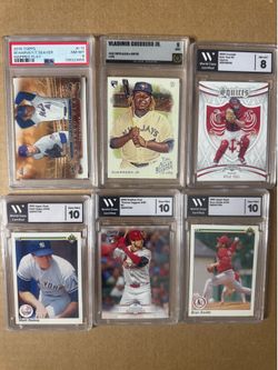 6 baseball cars graded