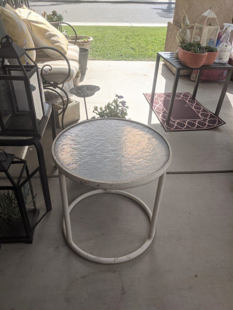 Outdoor Metal Table. My Plants Are Not For Sale 