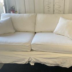 Withe Slipcovered Sofa 