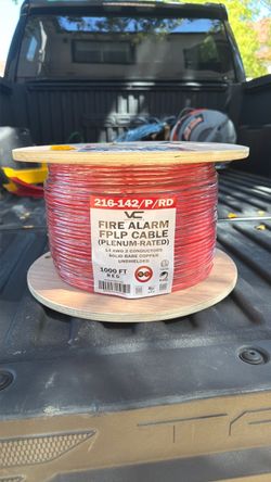 Vertical Cable 14/2 Plenum Fire Alarm Wire Cable 1000ft Red FPLP