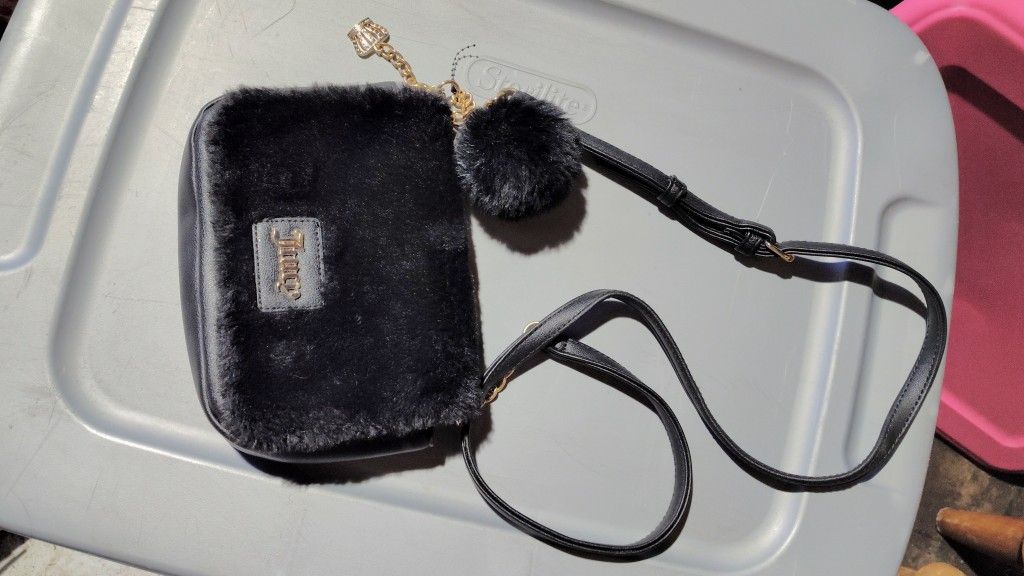 Juicy Couture Black Fur Crossbody Bag