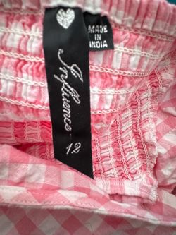 Pink Gingham Smocked Top Size 12