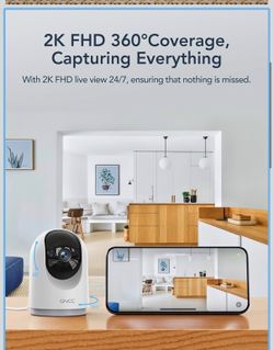 GNCC 2K Cameras for Home Security-Indoor Pan/Tilt Cameras for Baby Monitor/Pet Camera with Phone App, Night Vision, Motion Detection, 2-Way Audio, 24/