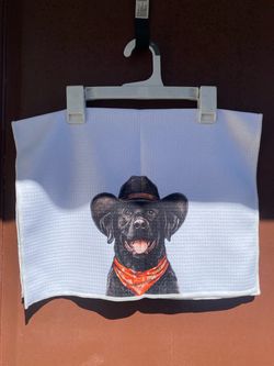 Labrador Retriever Cowboy Dog Graphic Kitchen Towel