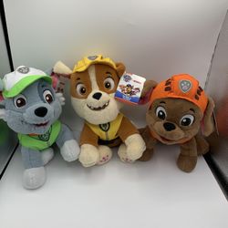 Set Of 3 Paw Patrol 8 Inch Plush Toys
