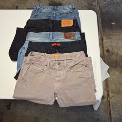 5 Pair .Mens Jeans, Hugo Boss, Levi 