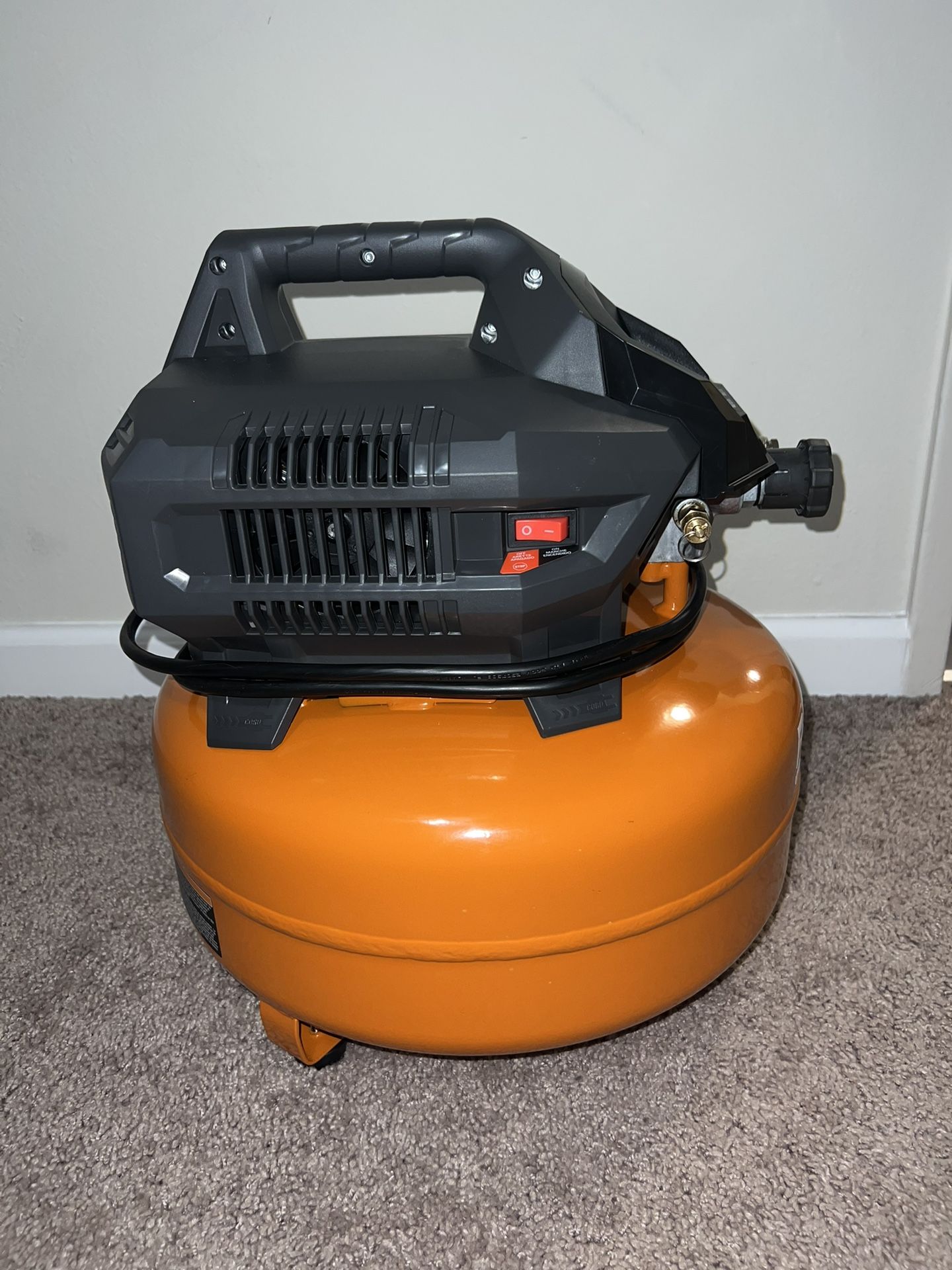 6 Gal. 150 PSI Portable Electric Oil-Free Jobsite Pancake Air Compressor with Dual Pressure Gauges and 2-Quick Couplers