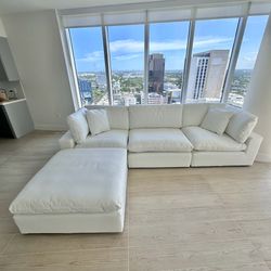 New White Sectional Cloud Couch Sofa