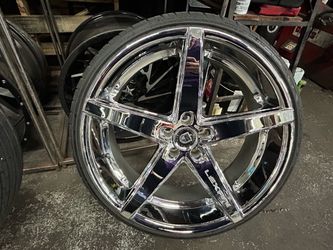 22” chrome lexani $15