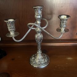 Silver 3-Candle Candelabras- Pair