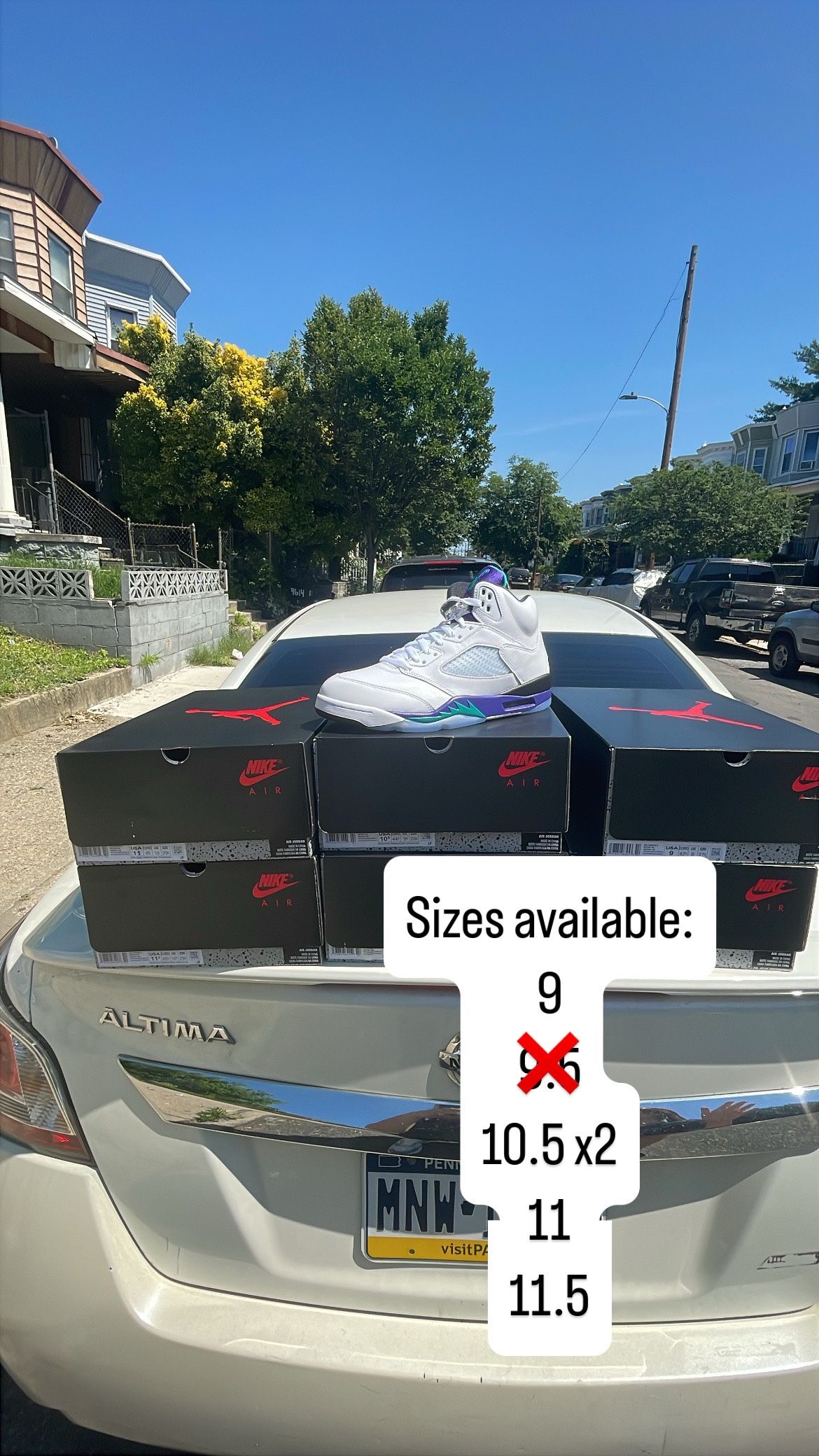 Jordan 5 Grape Size 9,10.5,11,11.5