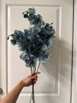 Blue Artificial Flower Orchid Stems