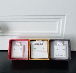 (3) 14k 2mm stud earrings.